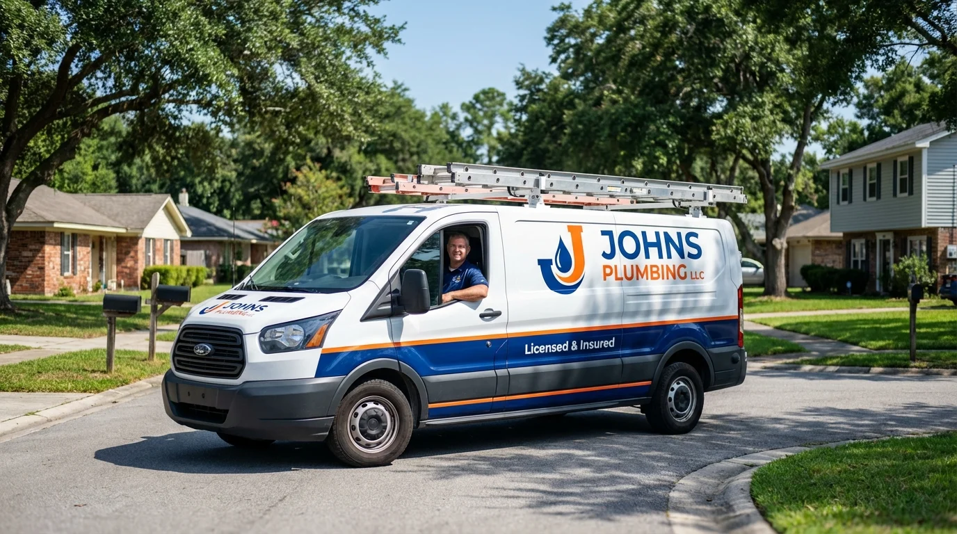 Johns Plumbing LLC service van in Hawthorne, NV