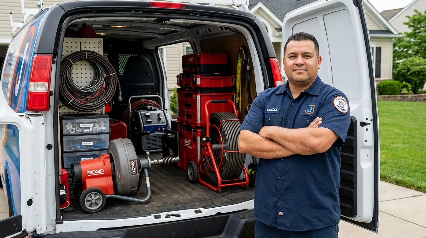 Professional drain cleaning equipment and Johns Plumbing LLC plumber in Hawthorne